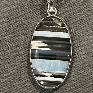 Owyhee Opal Sterling Silver Pendant Necklace